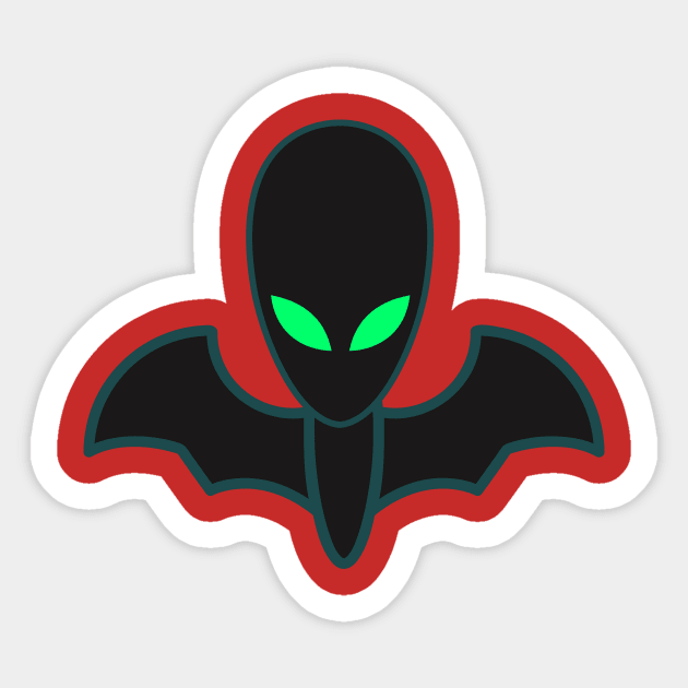 Alien Bat Halloween T shirt Sticker by Patricke116